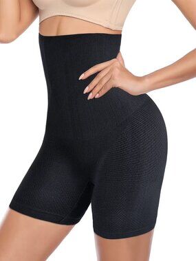 High Waisted Body Shaper Shorts for Women Black size Large